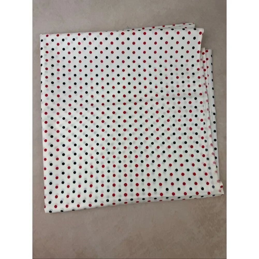 Vintage Fabric Polkadot Navy and Red 45x45” Kitschy